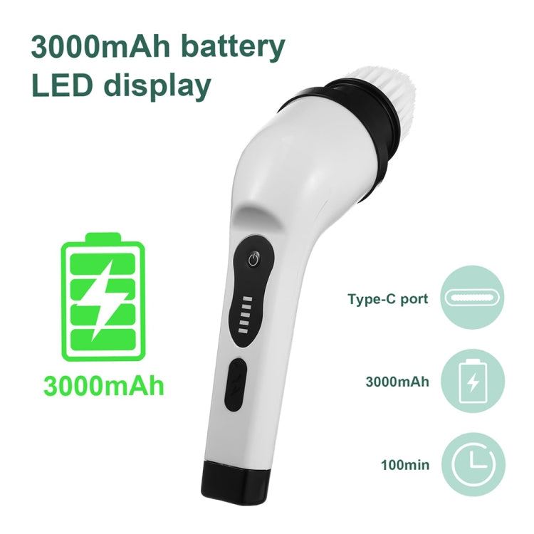 6-in-1 JY-6010 Household Retractable Dual-purpose Rotating Cleaning Brush Bathroom Glass Brush