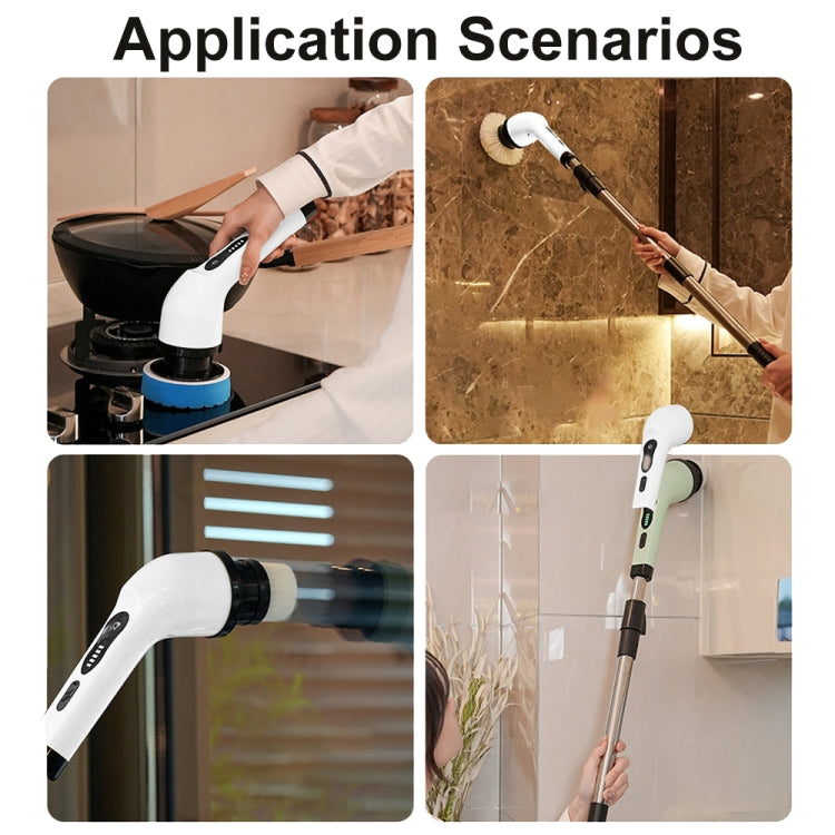 6-in-1 JY-6010 Household Retractable Dual-purpose Rotating Cleaning Brush Bathroom Glass Brush