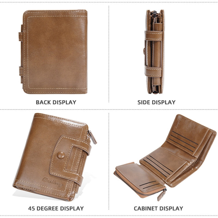 Baellerry D5112 RFID Anti-Theft Multi-Card Slot Buckle Tri-fold Zipper Short Wallet Coin Purse