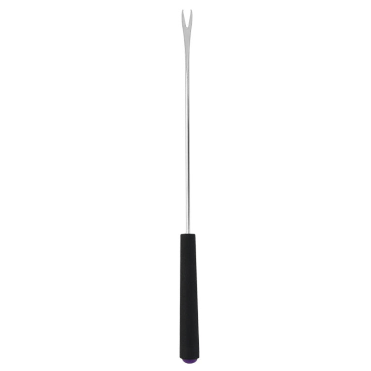 V-Shape Outdoor Portable Barbecue Fork Stainless Steel Barbecue Tool, Style: Regular Purple