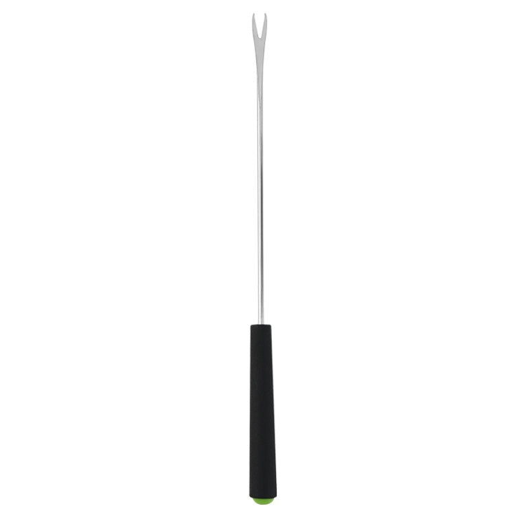V-Shape Outdoor Portable Barbecue Fork Stainless Steel Barbecue Tool, Style: Regular Green