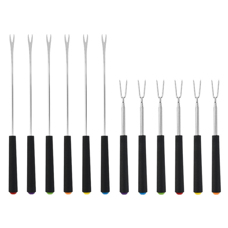 V-Shape Outdoor Portable Barbecue Fork Stainless Steel Barbecue Tool, Style: Regular Purple