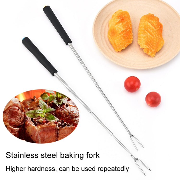 V-Shape Outdoor Portable Barbecue Fork Stainless Steel Barbecue Tool, Style: Regular Purple