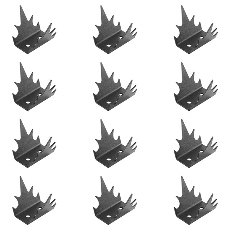12pcs /Set Safety Fence Nailing Anti Intrusion Fence Wall Spikes Deterrent Device - Black