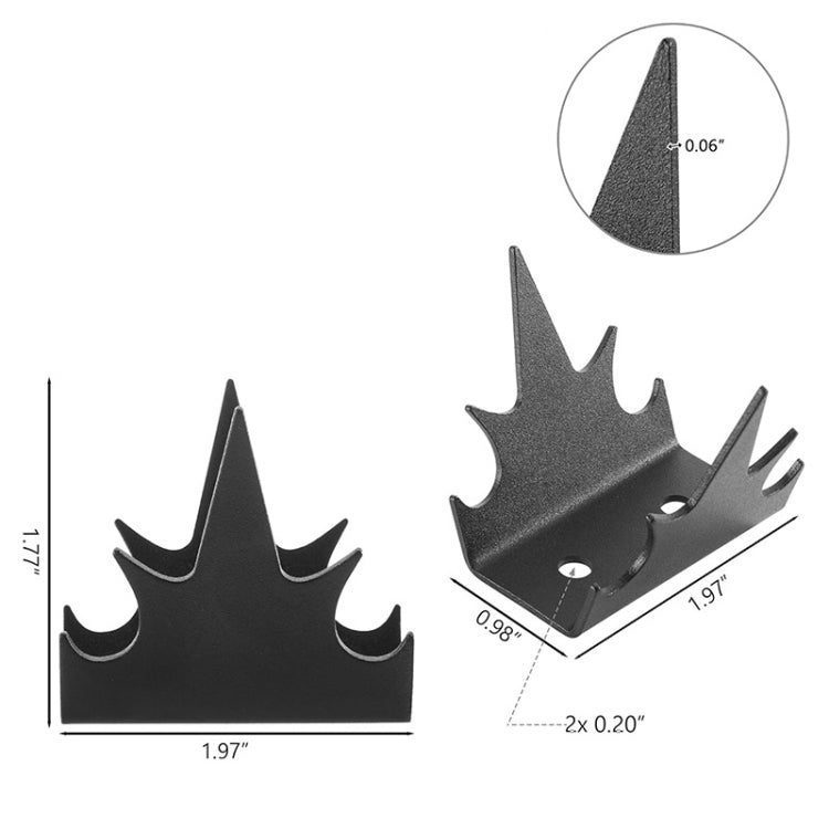 12pcs /Set Safety Fence Nailing Anti Intrusion Fence Wall Spikes Deterrent Device - Black