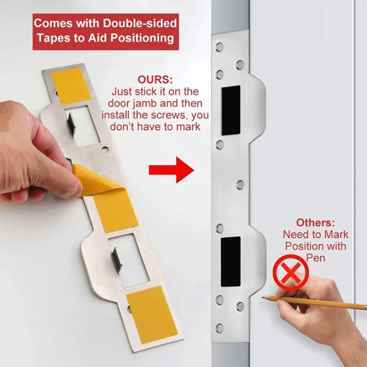 Heavy Duty Metal Latch Plate for Exterior Interior Door Double Hole Reinforcement Striker Plates