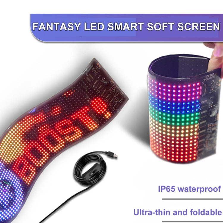 10.2x34.8cm（20 x 64 LEDs） Car Flexible Display Advertising Screen APP Bluetooth Smart Screen