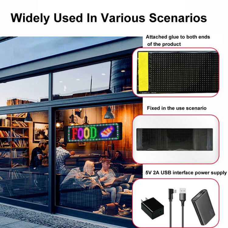 12x59.5cm（16 x 96 LEDs） Car Flexible Display Advertising Screen APP Bluetooth Smart Screen