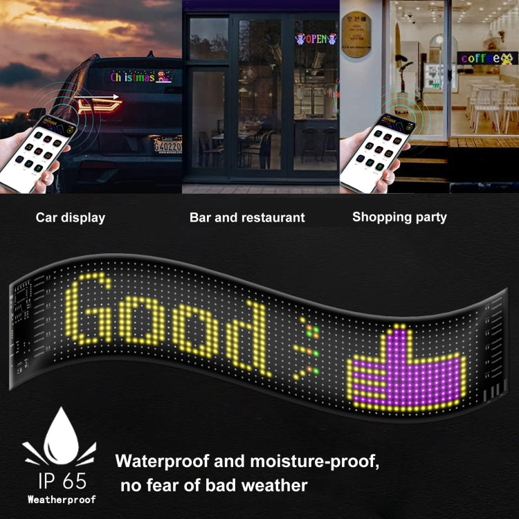 9.2x37.4cm（16 x 64 LEDs） Car Flexible Display Advertising Screen APP Bluetooth Smart Screen