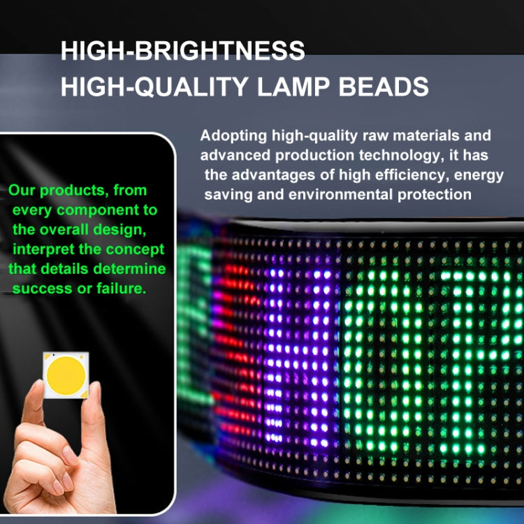 12x59.5cm（16 x 96 LEDs） Car Flexible Display Advertising Screen APP Bluetooth Smart Screen