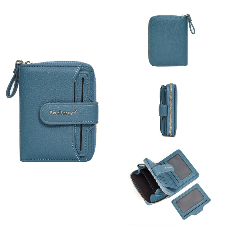 Baellerry N1915 Lychee Pattern Multi-card Slot Zipper Women Short Wallet