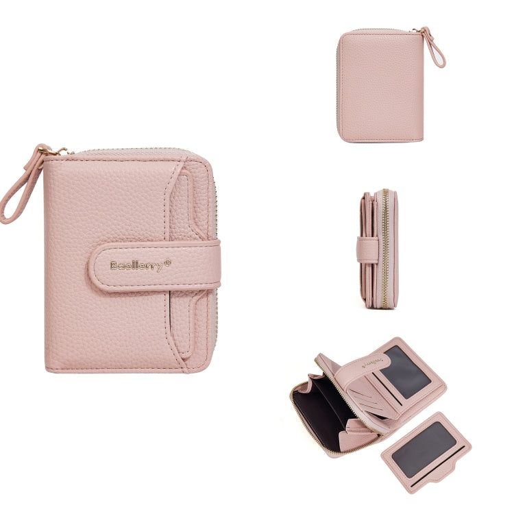 Baellerry N1915 Lychee Pattern Multi-card Slot Zipper Women Short Wallet