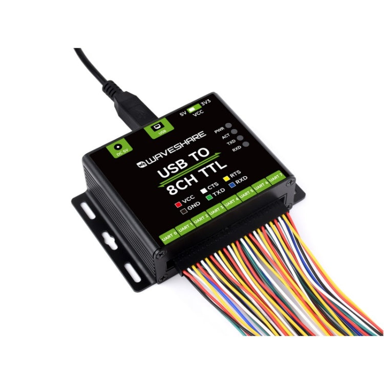 Waveshare 27076 Industrial USB TO TTL UART Serial Communication Module Converter - USB TO 8CH TTL