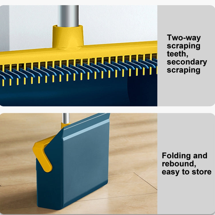 Broom And Dustpan Set With Double-Sided Tooth Scraping, Style: Snap White