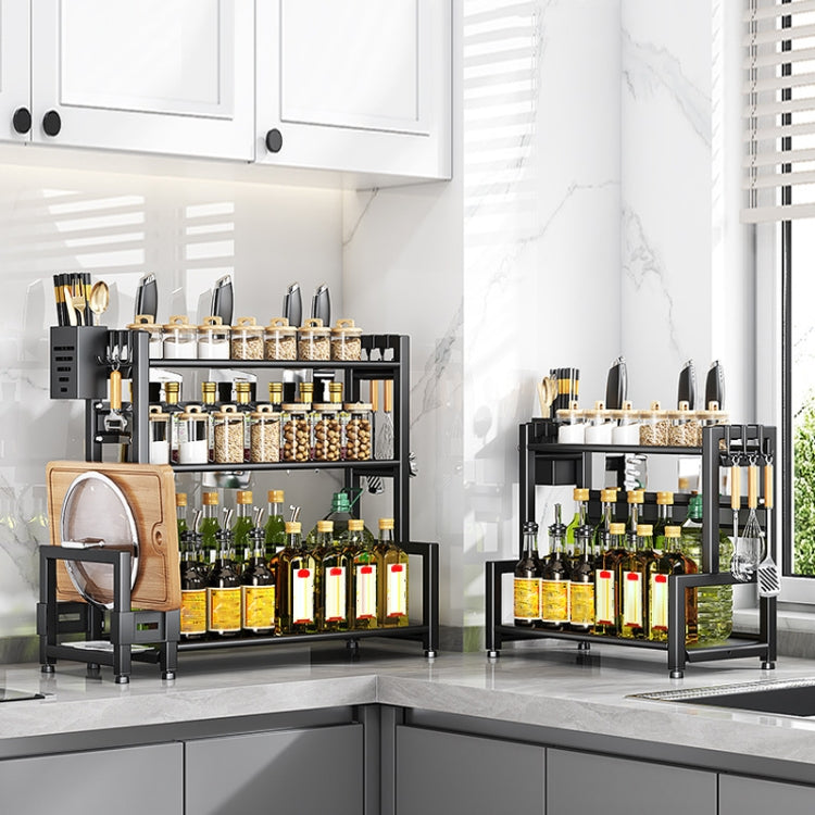 Dual-Layer 30cm Kitchen Multifunctional Shelf Household Countertop Spice Storage Racks