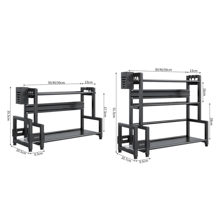 Dual-Layer 50cm Kitchen Multifunctional Shelf Household Countertop Spice Storage Racks