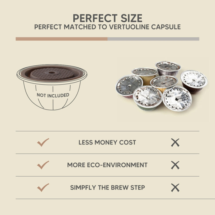Compatible With Vertuoline Reusable Coffee Capsule Shell Silicone Cap - Coffee