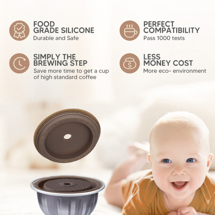 Compatible With Vertuoline Reusable Coffee Capsule Shell Silicone Cap - Coffee