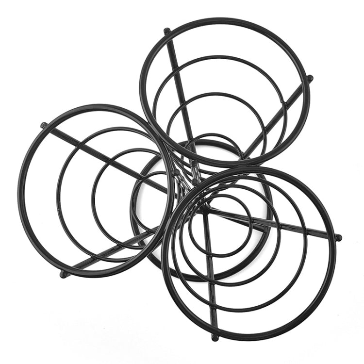 3 in 1 Taper French Fries Holder Stainless Steel Chips Basket Snack Stand - Black