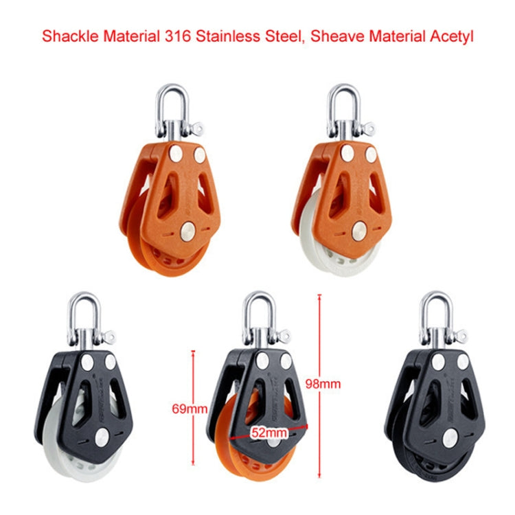 BSET MATEL Marine Nylon Plastic Swivel Bearing Single Pulley