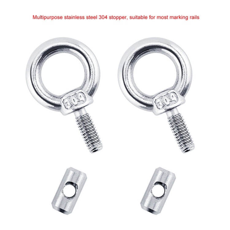 RV Sunshade 304 Stainless Steel Slide Rail Ring, Specifications: 2pcs M4 Ring + Cylinder