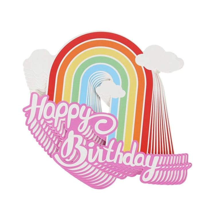 20pcs Birthday Party Cake Toppers Baking Cake Ornament Flags Dessert Decoration, Style: Rainbow 3