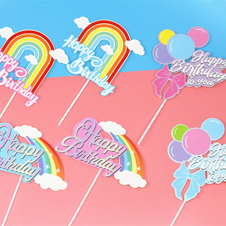 20pcs Birthday Party Cake Toppers Baking Cake Ornament Flags Dessert Decoration, Style: Balloon 2