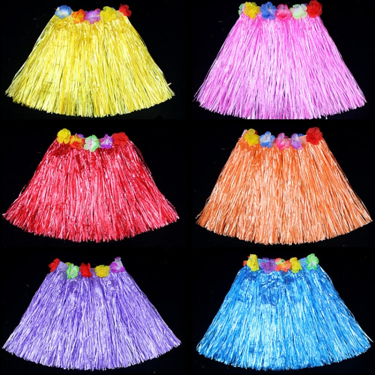 30cm Halloween Hula Show Costume Hawaii Party Decoration, Color: Grass Skirt Red