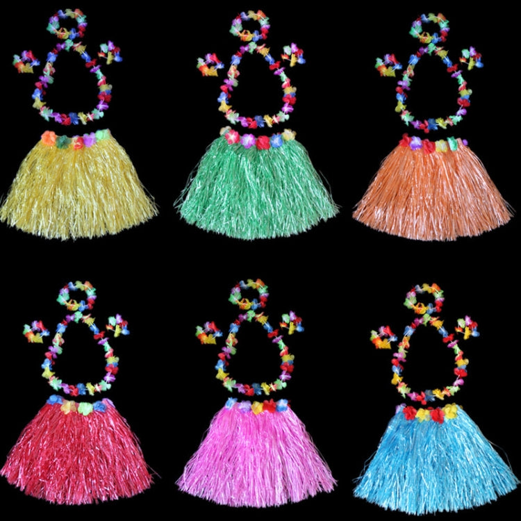 30cm Halloween Hula Show Costume Hawaii Party Decoration, Color: Grass Skirt Red