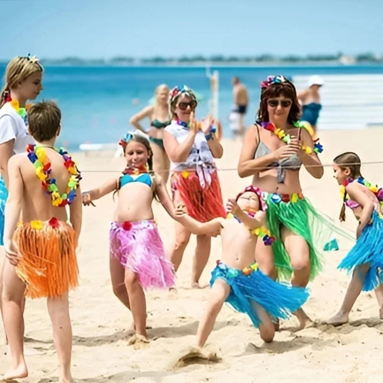 30cm Halloween Hula Show Costume Hawaii Party Decoration, Color: Grass Skirt Pink