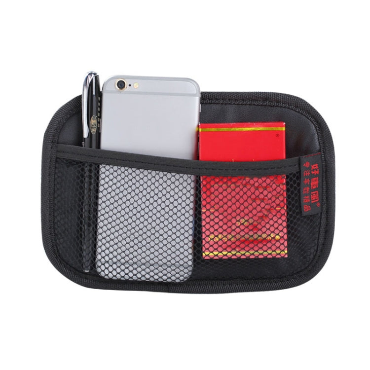 Microfiber Leather Car Mobile Phone Sticky Storage Net Bag, Color: H008 Black Large
