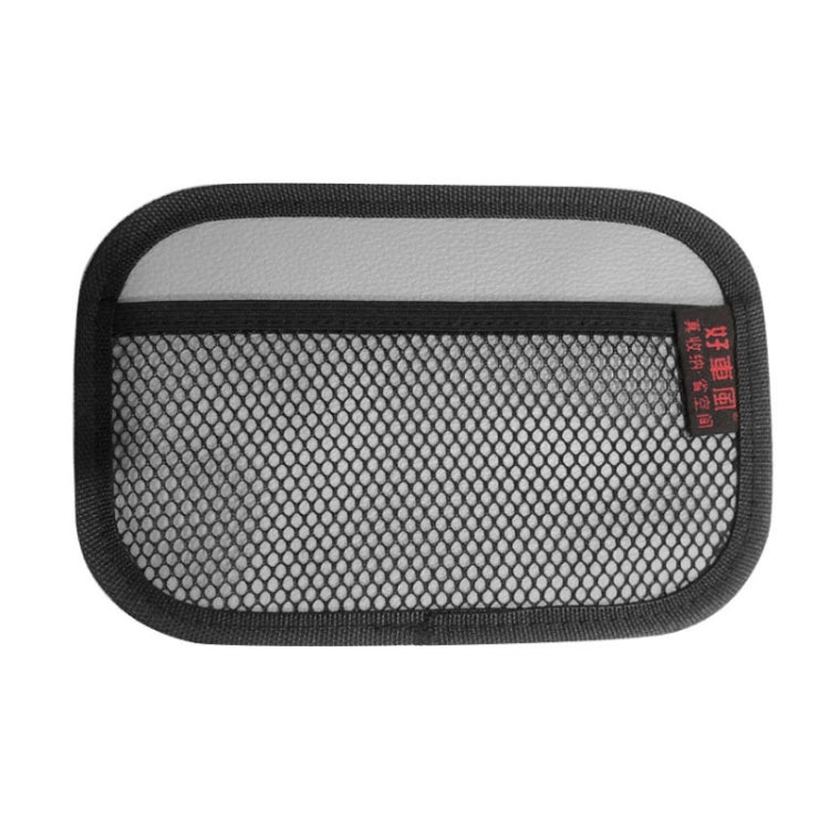 Microfiber Leather Car Mobile Phone Sticky Storage Net Bag, Color: H010 Gray Large