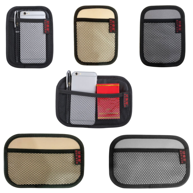 Microfiber Leather Car Mobile Phone Sticky Storage Net Bag, Color: H007 Gray Small