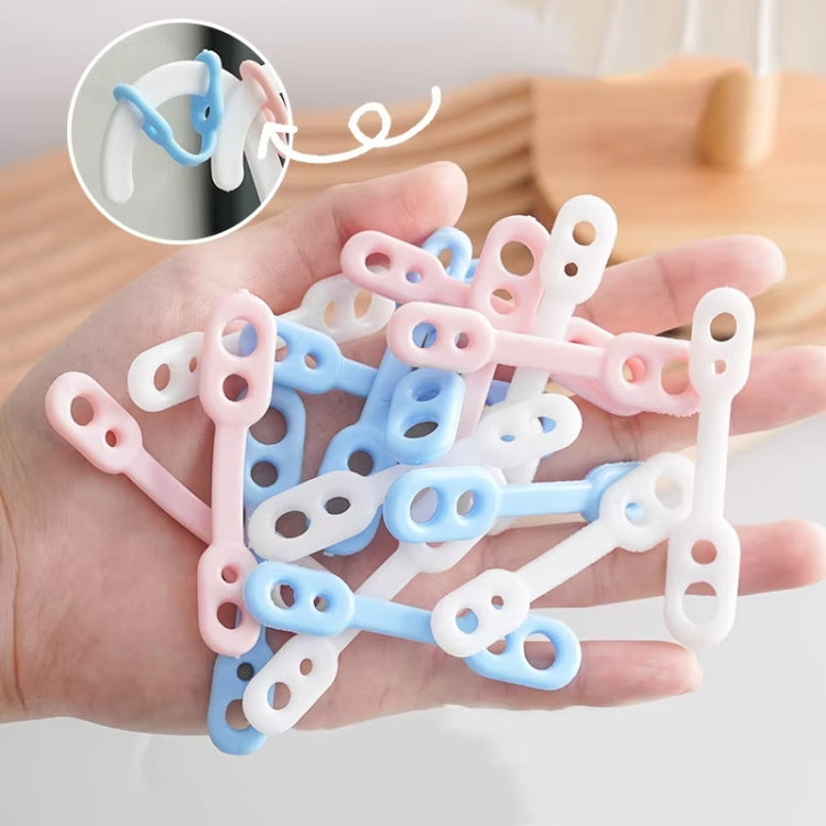 100pcs Clothes Drying Rack Windproof Hook Anti-slip Fixed Hook Buckle Silicone Strip - Colorful