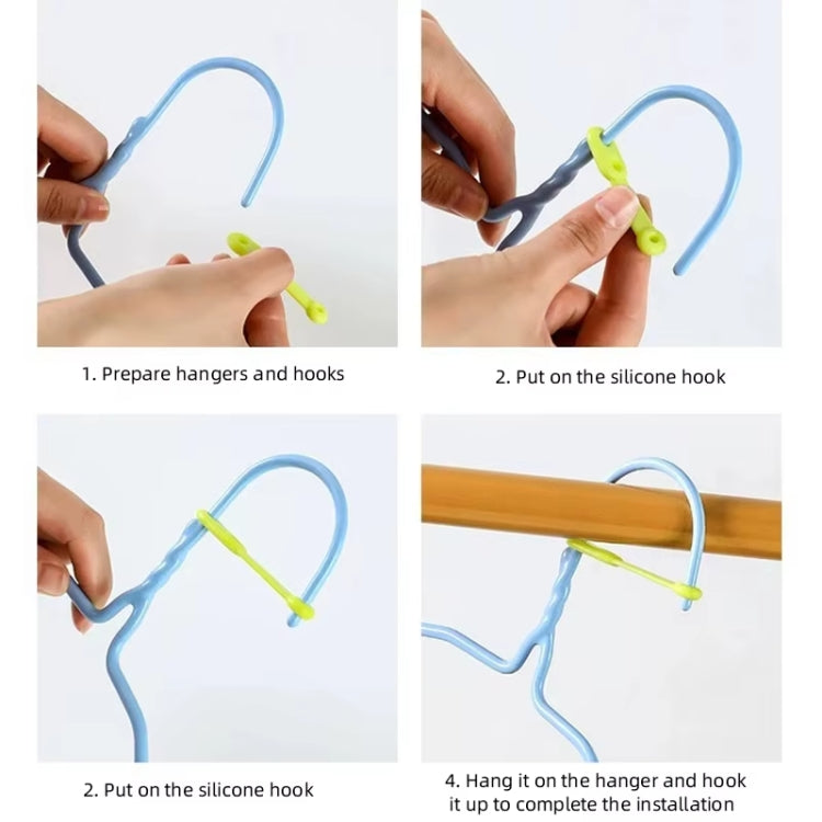 100pcs Clothes Drying Rack Windproof Hook Anti-slip Fixed Hook Buckle Silicone Strip - Colorful