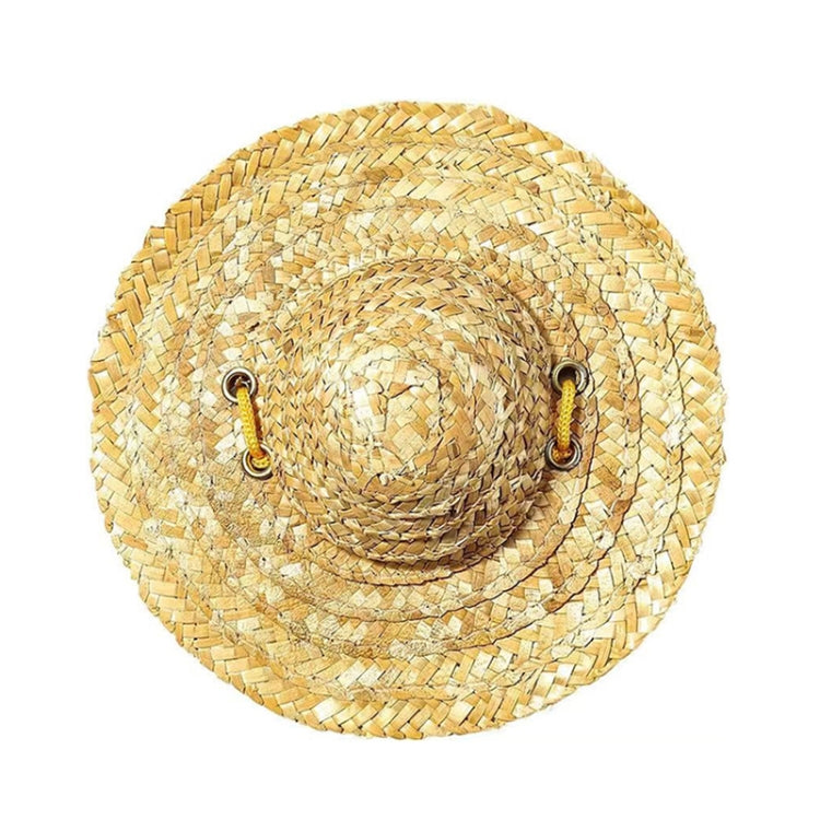 Mini Pet Straw Hat Cat Dog Birthday Party Sun Visor Hat, Size: S 10cm
