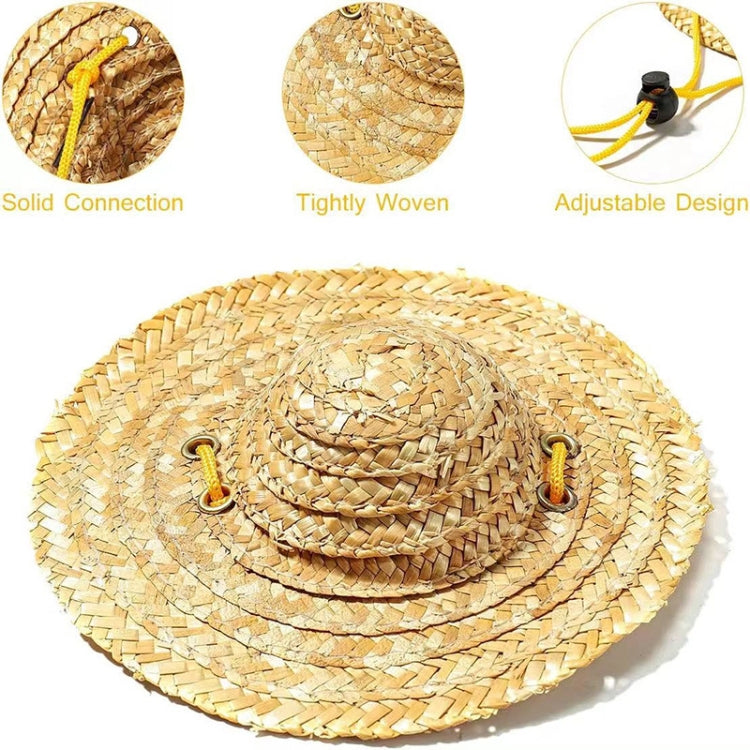 Mini Pet Straw Hat Cat Dog Birthday Party Sun Visor Hat, Size: L 16cm