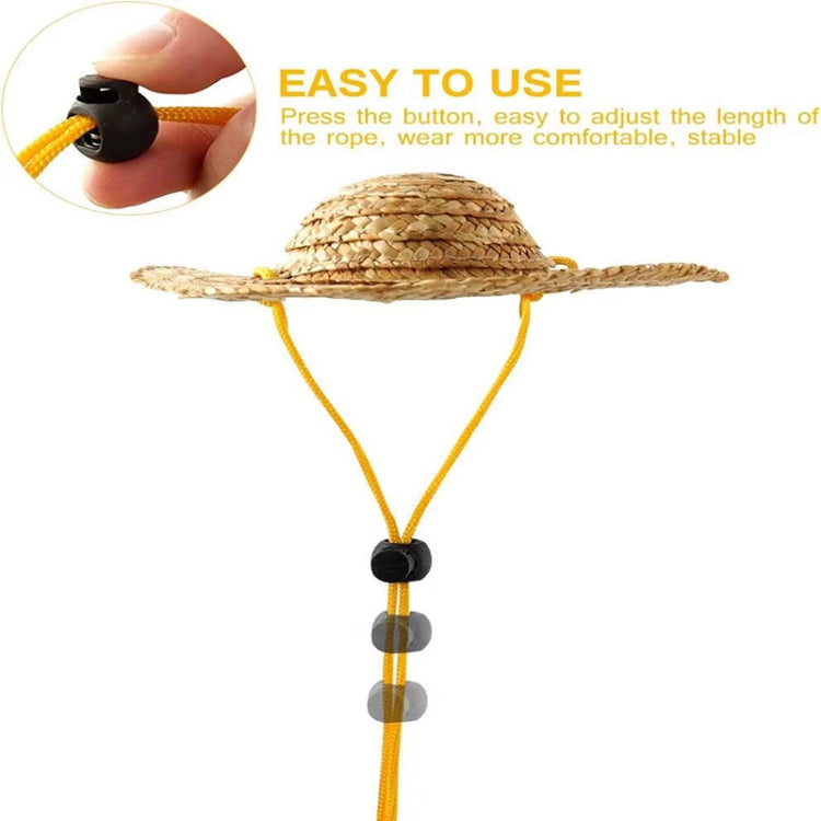 Mini Pet Straw Hat Cat Dog Birthday Party Sun Visor Hat, Size: M 13cm