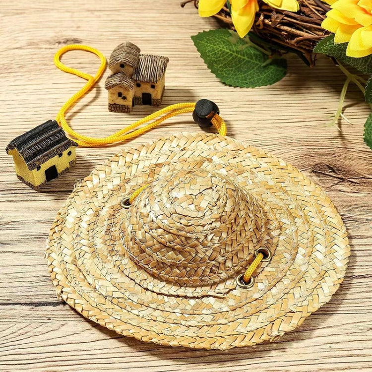 Mini Pet Straw Hat Cat Dog Birthday Party Sun Visor Hat, Size: S 10cm