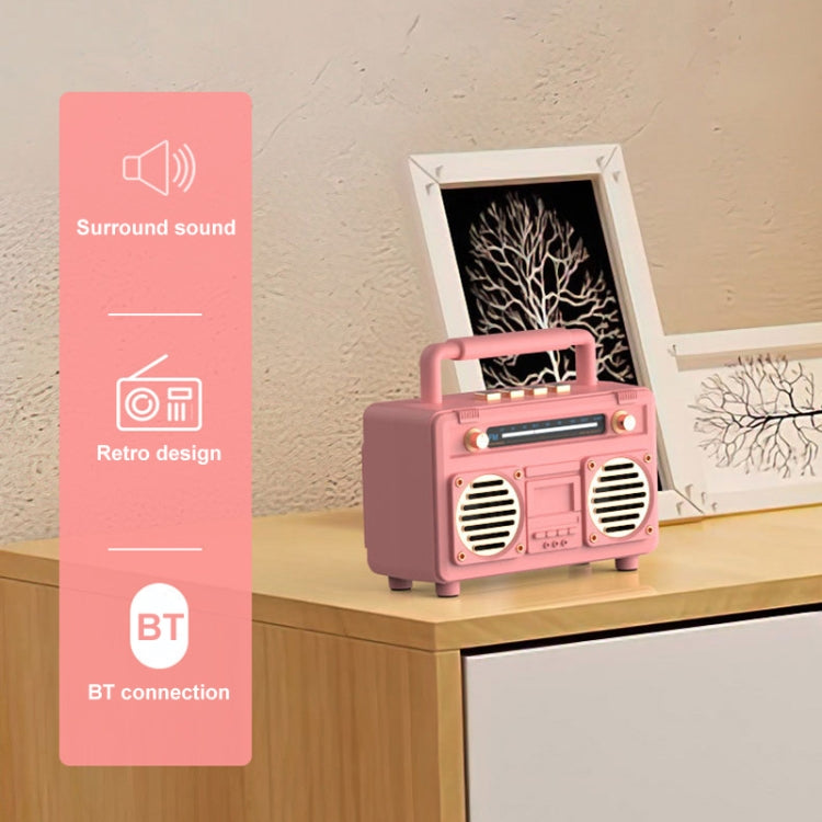 BT21 Retro USB Flash Drive FM Radio Wireless Bluetooth Speaker, Color: Black
