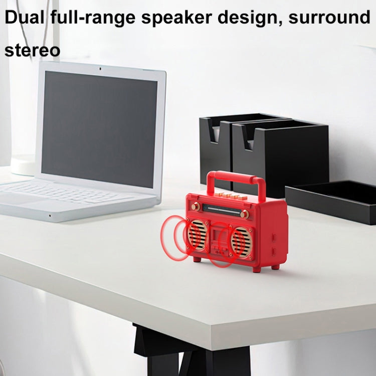 BT21 Retro USB Flash Drive FM Radio Wireless Bluetooth Speaker, Color: Rosewood