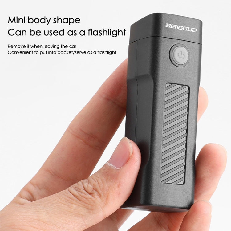 BENGGUO Bicycle Front Light Rechargeable Flashlight 3 Lighting Modes - Black