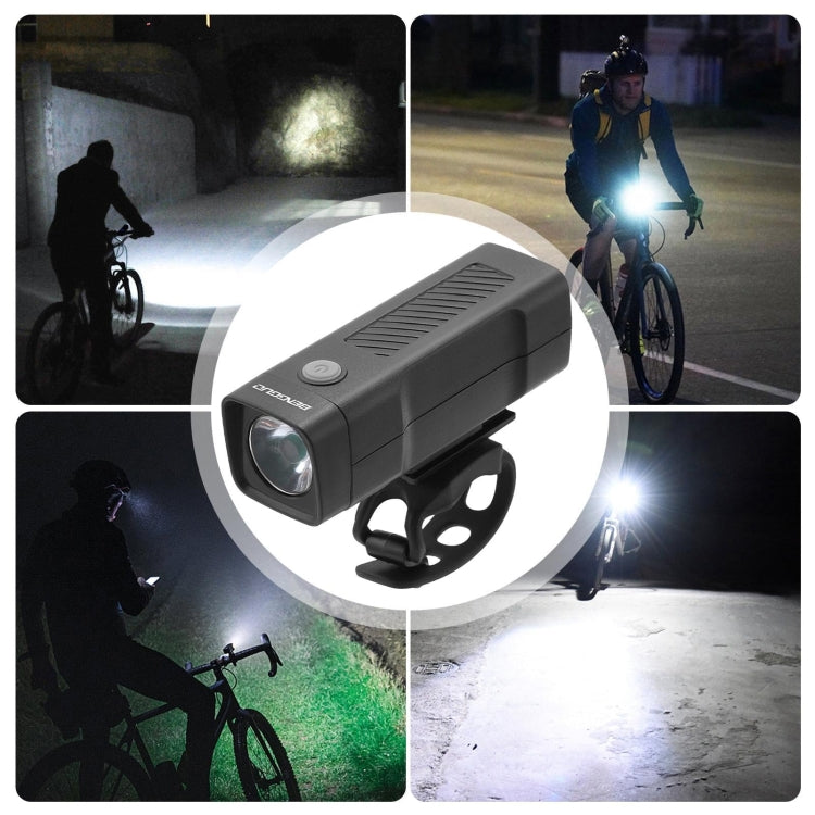 BENGGUO Bicycle Front Light Rechargeable Flashlight 3 Lighting Modes - Black