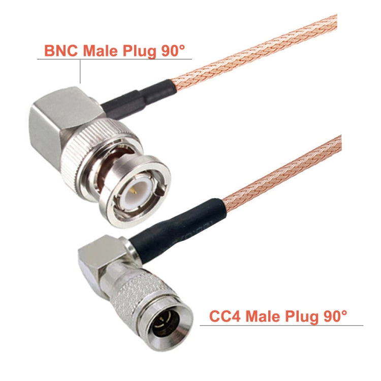 100cm CC4 Male To BNC Male Elbow Connector Cable RG179 Coaxial RF Cable