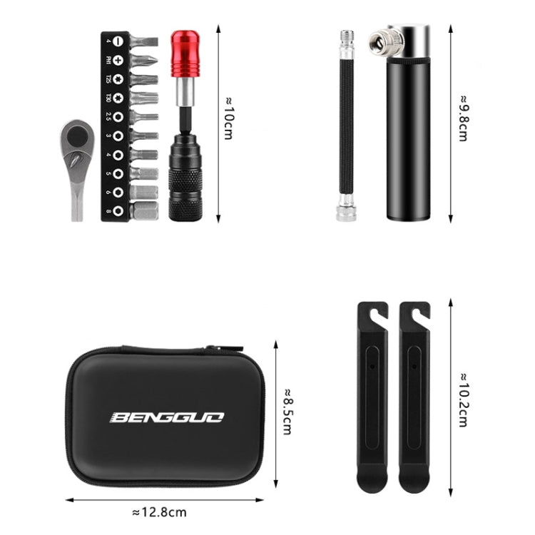 BENGGUO Bicycle Repair Tool Mountain Bike Ratchet Wrench Repair Combination Set, Spec: Set 3