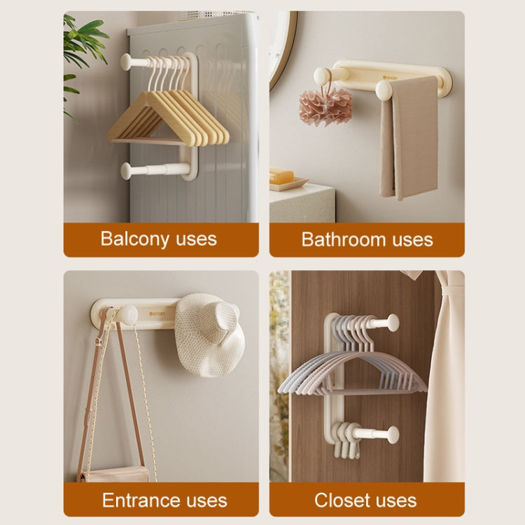 Retractable Clothes Rack Organizer Multifunctional Household Hole-Free Balcony Storage Shelf