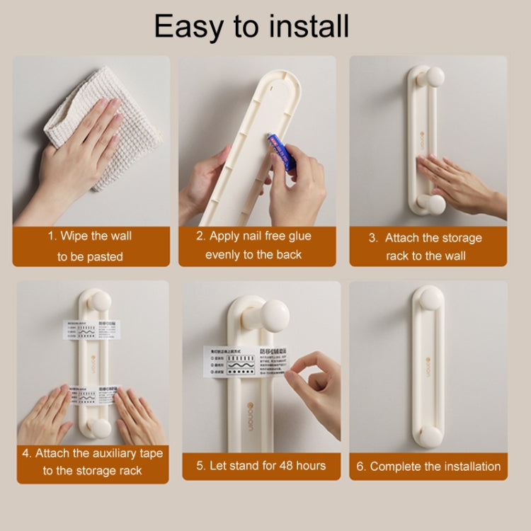 Retractable Clothes Rack Organizer Multifunctional Household Hole-Free Balcony Storage Shelf
