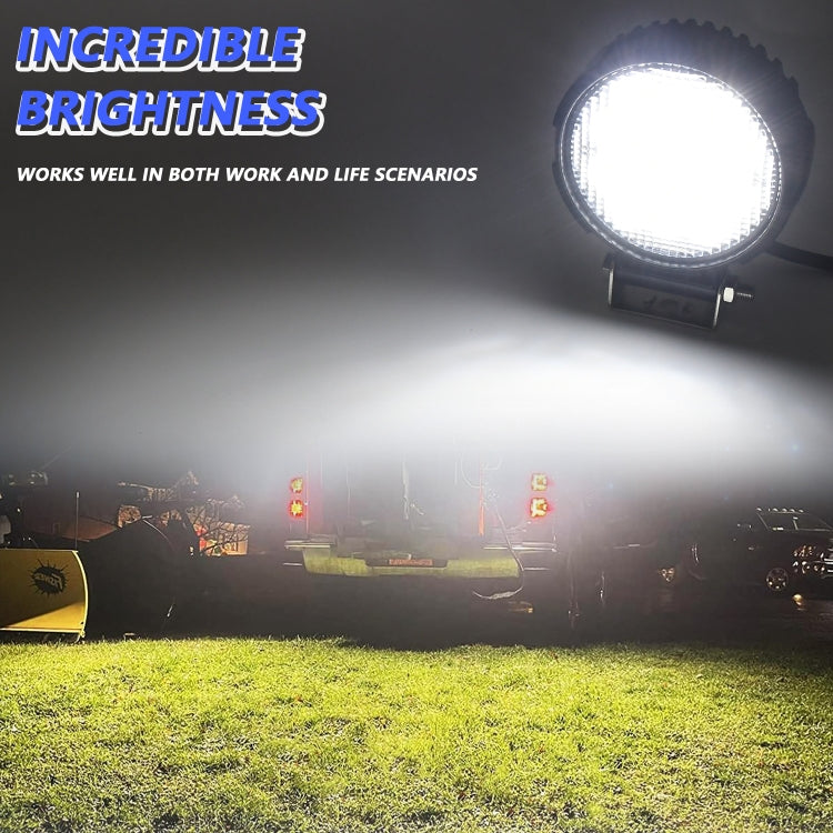 14W 9-30V Floodlight Mixed Luminous 4 Inch Round Work Light With Wire Set - X2