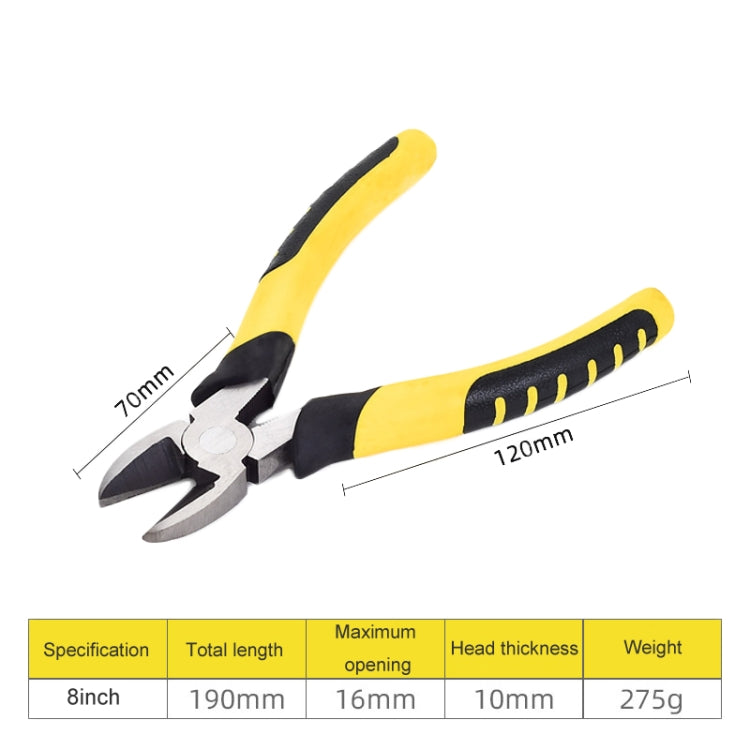 8 inch Diagonal Nose Wire Pliers Industrial Grade Labor-saving Household Electrician Stripping Pliers
