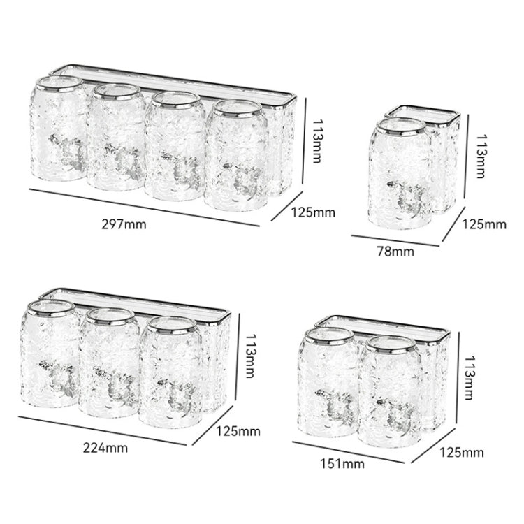 Bathroom Toothbrush Organizer Household Multifunctional Storage Rack, Style: Four Cups Transparent
